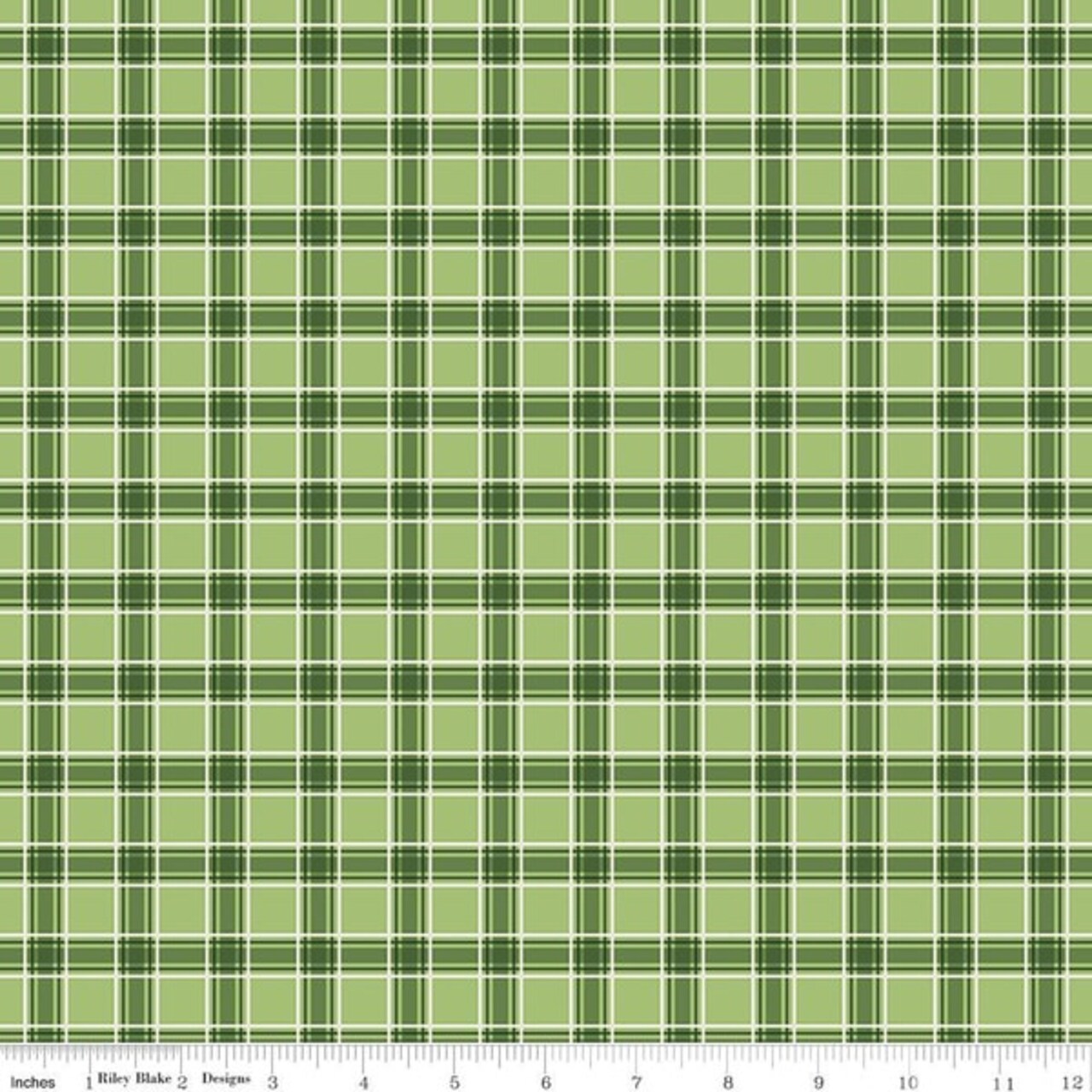Plaid in Green (c16557-green) | More Christmas Wishes | Riley Blake Designs | Riley Blake